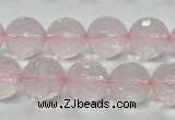 CRQ33 15.5 inches 14mm faceted round natural rose quartz beads