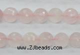 CRQ34 15.5 inches 10mm faceted round natural rose quartz beads