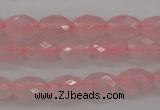 CRQ350 15.5 inches 6*9mm faceted rice rose quartz beads