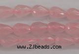 CRQ355 15.5 inches 6*9mm faceted teardrop rose quartz beads