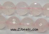 CRQ37 15.5 inches 16mm faceted round natural rose quartz beads