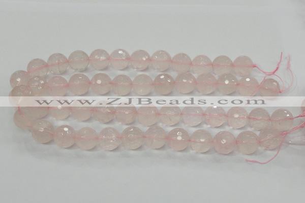 CRQ37 15.5 inches 16mm faceted round natural rose quartz beads