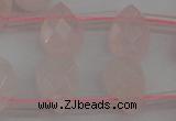 CRQ378 15.5 inches 8*12mm faceted briolette rose quartz beads