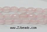 CRQ39 15.5 inches 6*10mm faceted rice natural rose quartz beads