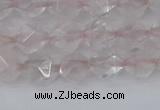 CRQ401 15.5 inches 6mm faceted nuggets rose quartz beads