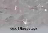 CRQ402 15.5 inches 8mm faceted nuggets rose quartz beads