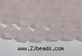 CRQ406 15.5 inches 6mm faceted nuggets matte rose quartz beads