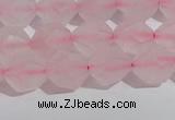 CRQ407 15.5 inches 8mm faceted nuggets matte rose quartz beads