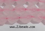 CRQ408 15.5 inches 10mm faceted nuggets matte rose quartz beads