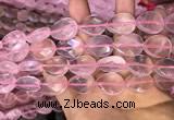 CRQ423 15.5 inches 15*20mm faceted flat teardrop rose quartz beads