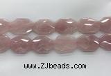 CRQ429 30*35mm - 35*45mm faceted octagonal rose quartz beads