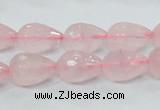 CRQ43 15.5 inches 10*14mm faceted teardrop natural rose quartz beads