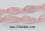 CRQ44 15.5 inches 8*20mm faceted teardrop natural rose quartz beads