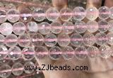 CRQ447 15.5 inches 12mm faceted round rose quartz beads