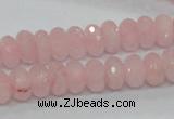 CRQ48 15.5 inches 6*10mm faceted rondelle natural rose quartz beads