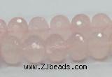 CRQ49 15.5 inches 10*14mm faceted rondelle natural rose quartz beads