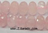 CRQ50 15.5 inches 10*16mm faceted rondelle natural rose quartz beads