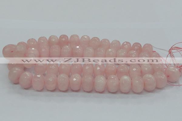 CRQ51 15.5 inches 15*20mm faceted rondelle natural rose quartz beads
