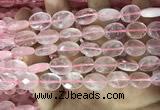 CRQ557 15.5 inches 10*14mm faceted oval rose quartz beads wholesale