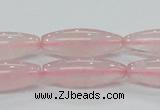 CRQ57 15.5 inches 10*30mm rice natural rose quartz beads wholesale