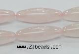 CRQ58 15.5 inches rice 10*30mm natural rose quartz beads wholesale