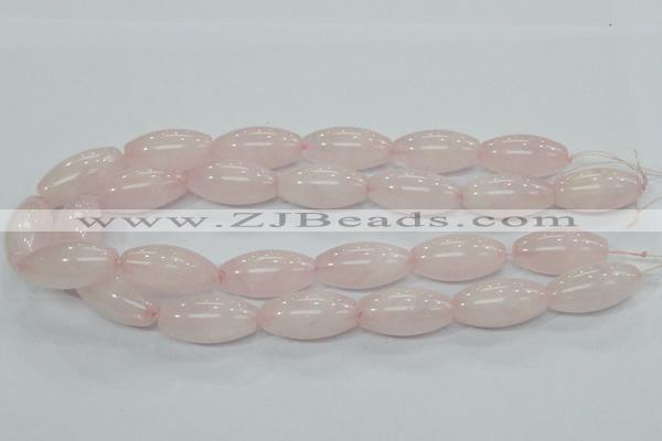 CRQ60 15.5 inches 15*30mm rice natural rose quartz beads wholesale