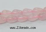 CRQ61 15.5 inches 8*10mm teardrop natural rose quartz beads wholesale