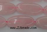 CRQ614 15.5 inches 15*30mm oval rose quartz beads wholesale