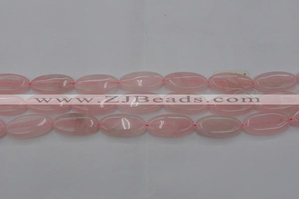 CRQ614 15.5 inches 15*30mm oval rose quartz beads wholesale