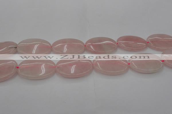 CRQ615 15.5 inches 20*30mm oval rose quartz beads wholesale