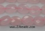 CRQ618 15.5 inches 8*10mm faceted oval rose quartz beads wholesale