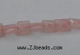 CRQ620 15.5 inches 8*8mm square rose quartz beads wholesale