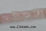CRQ621 15.5 inches 10*10mm square rose quartz beads wholesale