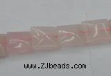 CRQ622 15.5 inches 12*12mm square rose quartz beads wholesale