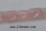 CRQ623 15.5 inches 14*14mm square rose quartz beads wholesale