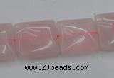 CRQ624 15.5 inches 16*16mm square rose quartz beads wholesale
