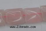 CRQ625 15.5 inches 18*18mm square rose quartz beads wholesale