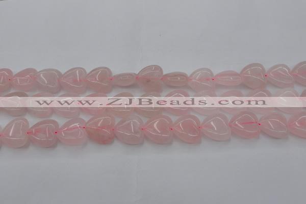 CRQ633 15.5 inches 20*20mm heart rose quartz beads wholesale