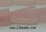 CRQ650 15.5 inches 18*25mm twisted rectangle rose quartz beads