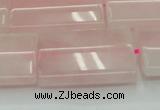 CRQ655 15.5 inches 22*30mm flat tube rose quartz beads