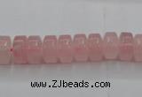 CRQ684 15.5 inches 5*10mm tyre rose quartz beads wholesale