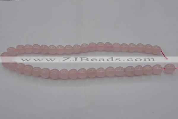 CRQ688 15.5 inches 10*10mm apple-shaped rose quartz beads