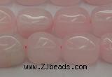 CRQ696 15.5 inches 10*14mm nuggets rose quartz beads wholesale