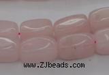 CRQ697 15.5 inches 10*18mm nuggets rose quartz beads wholesale