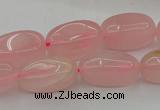CRQ698 15.5 inches 8*16mm - 9*18mm nuggets rose quartz beads