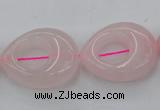 CRQ708 15.5 inches 20*25mm flat teardrop rose quartz beads