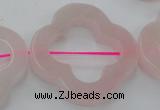 CRQ712 15.5 inches 38mm carved flower rose quartz beads