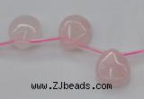 CRQ718 Top drilled 13*18mm flat teardrop rose quartz beads