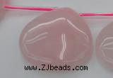 CRQ725 Top drilled 35*35mm flat teardrop rose quartz beads