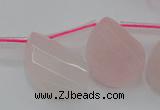 CRQ735 18*25mm faceted & twisted flat teardrop rose quartz beads